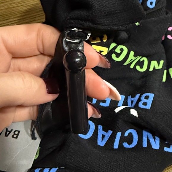 Balenciaga Black Multicolor Logo Zip-Up Sweater - Picture 6 of 6